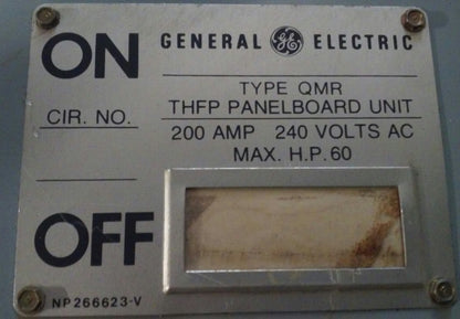 GE General Electric QMR THFP324 200 Amp, 240VAC, 3-Pole Panelboard SWITCH Unit