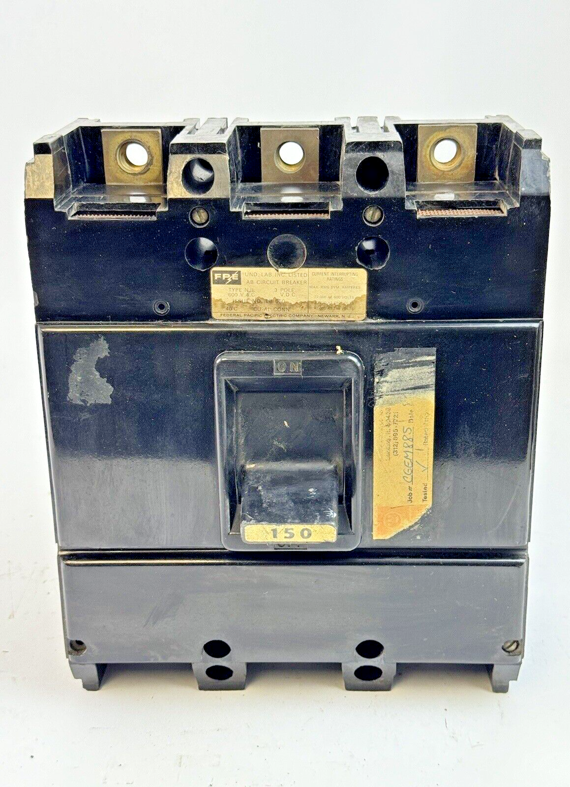 FPE - NJL631150 - MOLDED CASE CIRCUIT BREAKER - 150 A, 3 POLE, 600 VAC, LB-650