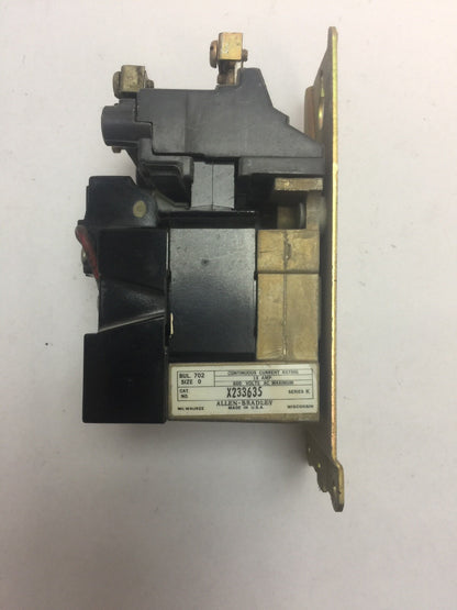 ALLEN BRADLEY X233635 CONTACTOR 600VAC 18AMP SER K SIZE 0 70A81 COIL 600V 60HZ