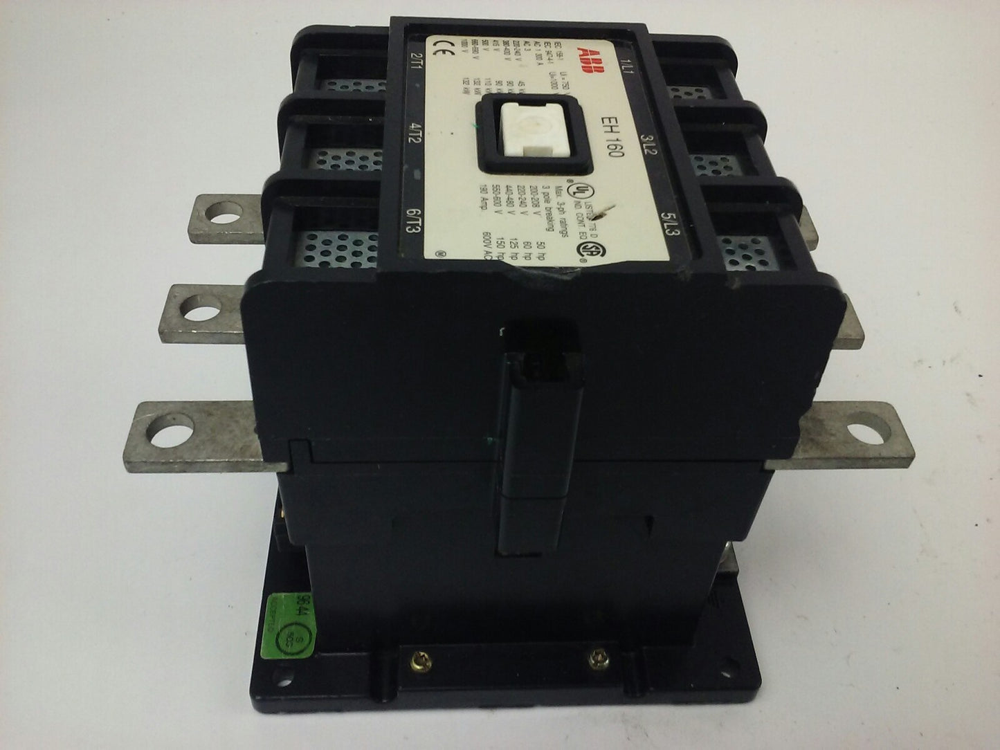 ABB EH160 CONTACTOR, 3PH, 3P BREAKING, 600V, 50-150H.P., 190A, CHIP PLASTIC