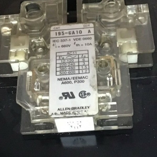 ALLEN BRADLEY 104-B180ND3 REVERSING CONTACTOR SER.A 180A 660V GD473 COIL 120V