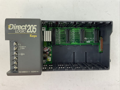 KOYO D2-04BDC1-1 12/24VDC POWER SUPPLY 4 SLOT CHASSIS