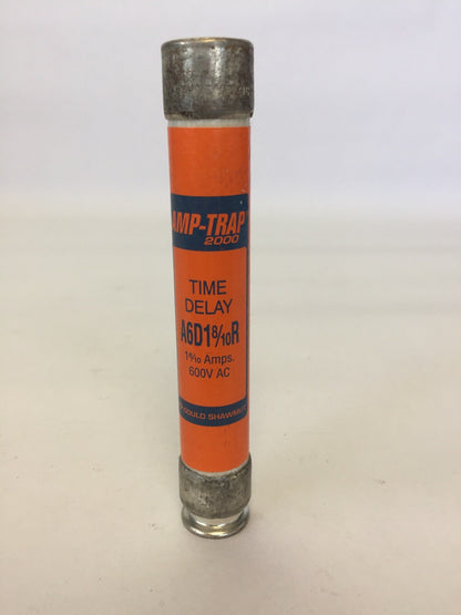 GOULD SHAWMUT AMP-TRAP A6D1-8/10R TIME DELAY FUSE 1-8/10AMP 600VAC (LOT OF 12)
