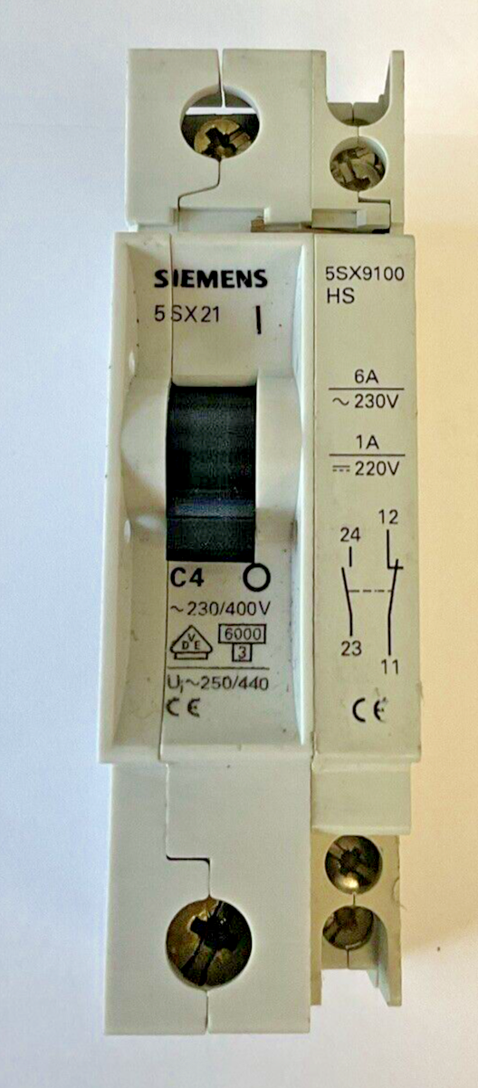 SIEMENS 5SX2 C2 & 5SX21 C4 CIRCUIT BREAKER W/ 5SX9100 HS 230/400V  ****LOTOF6***