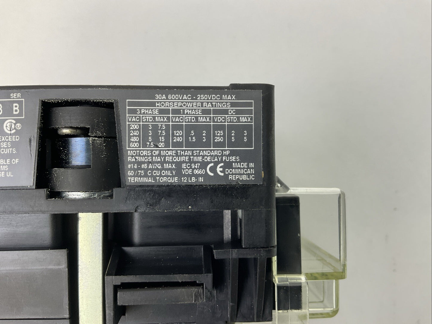 ALLEN BRADLEY 194R-NJ030P3 DISCONNECT SWITCH SER B 194R-HS4 SER A LPJ-6SP