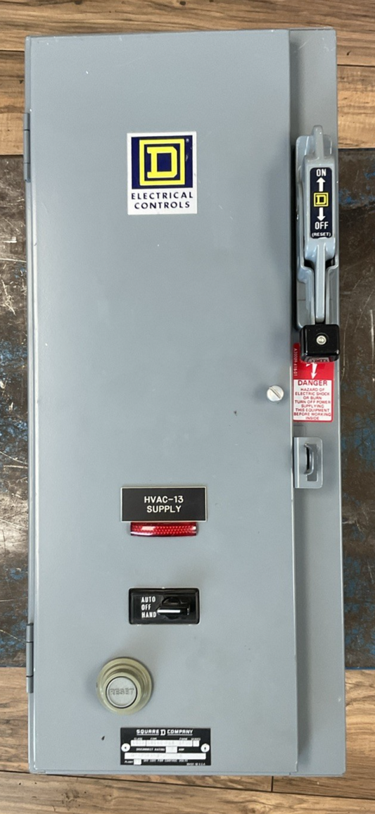 SQUARE D 8539 SBG42 SER D SIZE 0 COMBO STARTER 7AMP COIL 120V 60HZ