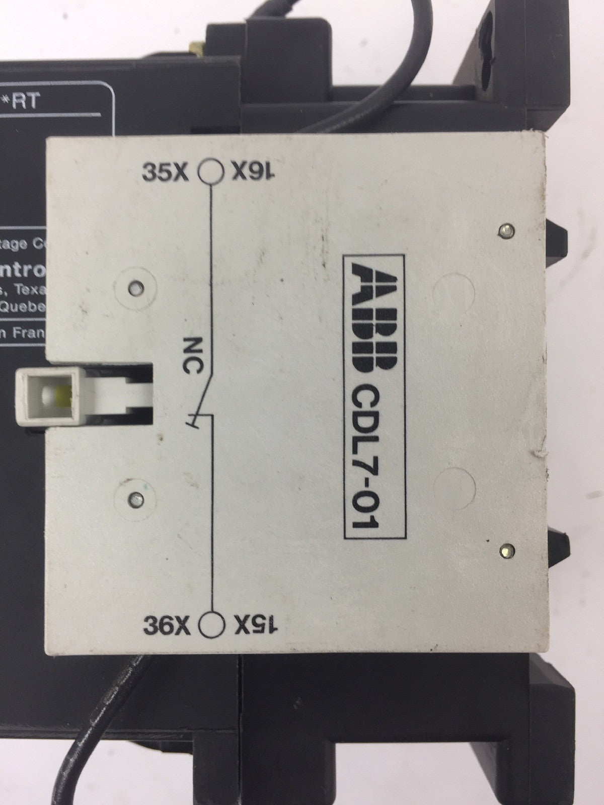 ABB BE50 CONTACTOR 600V 65A 3 POLE COIL 24VDC WITH CA L7 & CD L7 AUXILIARY CONTA