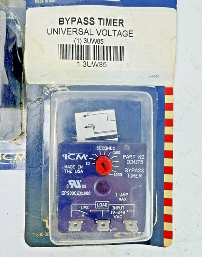 ICM **LOT OF 2** - ICM175 - BYPASS TIMER - UNIVERSAL VOLTAGE - 3UW85