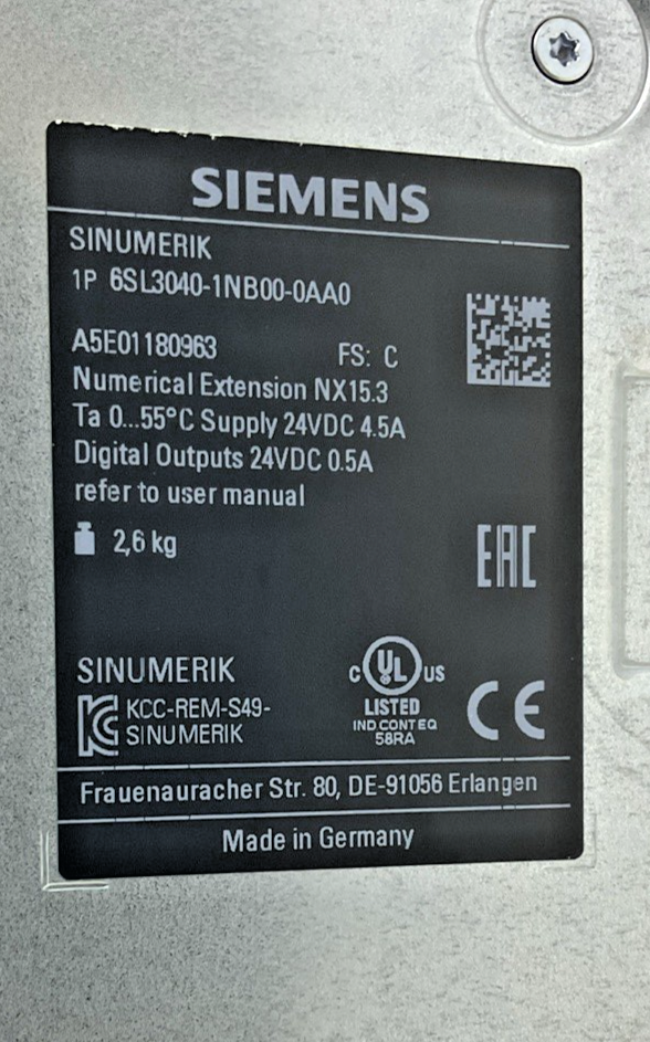 SIEMENS 6SL3040-1NB00-0AA0 SERVO DRIVE 24VDC 4.5A