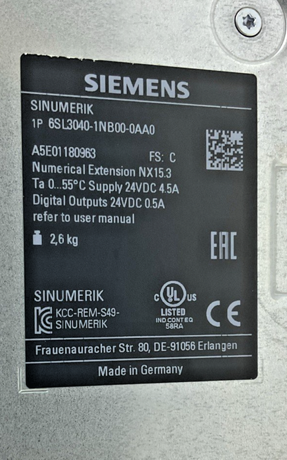 SIEMENS 6SL3040-1NB00-0AA0 SERVO DRIVE 24VDC 4.5A