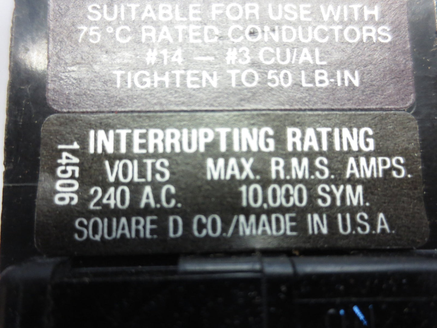 SQUARE D Q1U360 CIRCUIT BREAKER 60A, 240VAC, 3-POLE COMMON TRIP