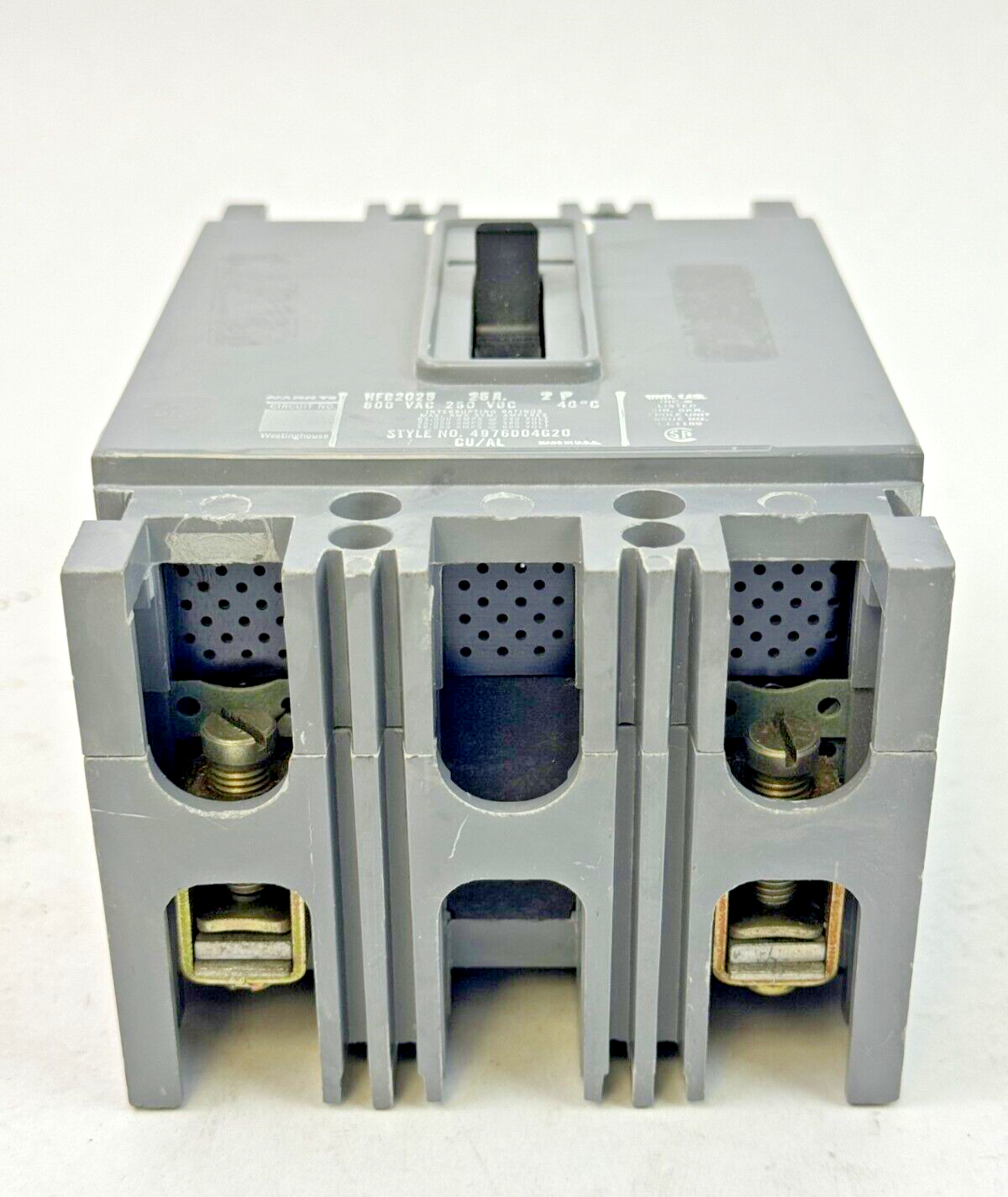 WESTINGHOUSE - HFB2025 LCKT - THERMAL MAG CIRCUIT BREAKER - 2 POLE/ 25A/ 600 VAC