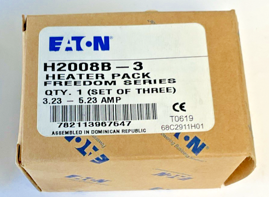 EATON H2008B-3 HEATERS  3.23-5.23A BOX OF 3