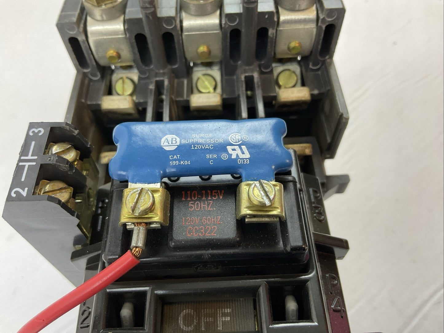 ALLEN BRADLEY 509-COS SIZE 2 STARTER 600VAC 45AMP SER B 3PH 25HP COIL 120V 60HZ
