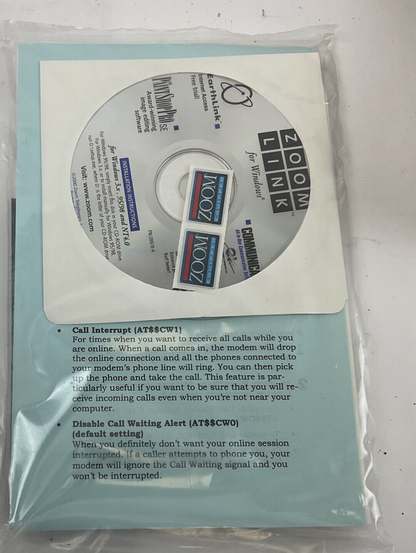 ZOOM/FAX MODEM MODEL 2949 56K DUAL STANDARD V.90& K56FLEX 2949L