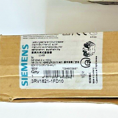 SIEMENS 3RV1821-1FD10 COMBINATION MOTOR CONTROL 5A