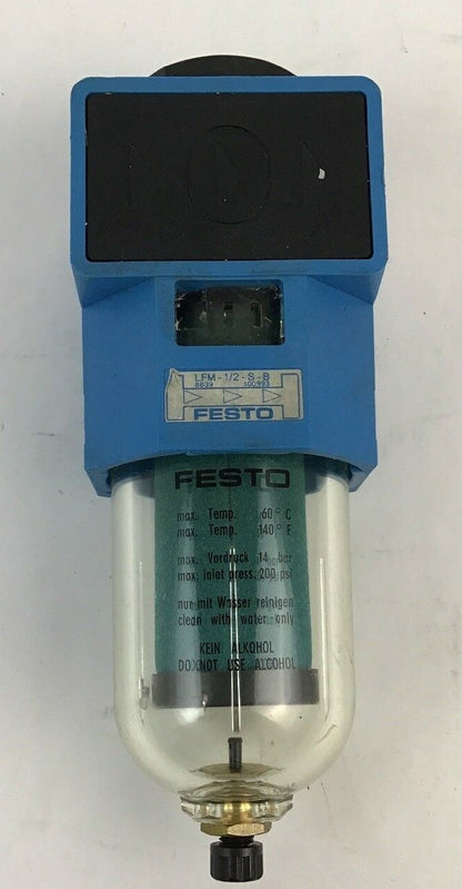 FESTO LFM-1/2-S-B FILTER UNIT W/ FESTO LFMP-1/2-S-C 159175 FILTER