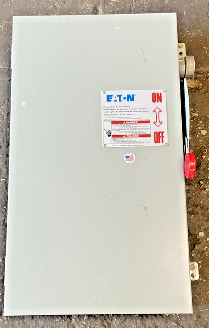 EATON DH364FGK FUSIBLE SAFTEY SWITCH 200A 600VAC 60HZ 250VDC 3P TYPE 1