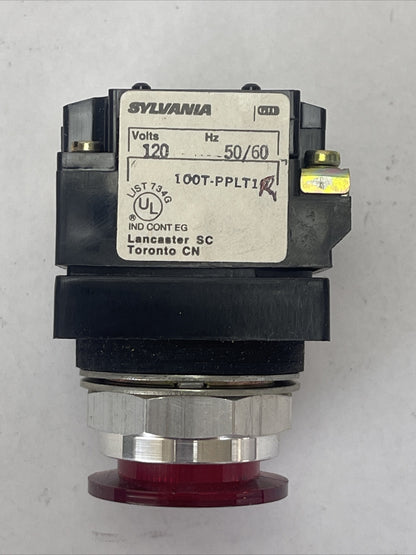 SYLVANIA CLARK BUL. 100T-PPLT1R ILLUMINATED PUSHBUTTON 120V 50/60HZ