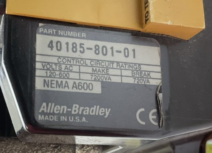 ALLEN BRADLEY 509-DOD SIZE 3 STARTER 600VAC 90A 50HP COIL 115-120V W/W69 HEATERS