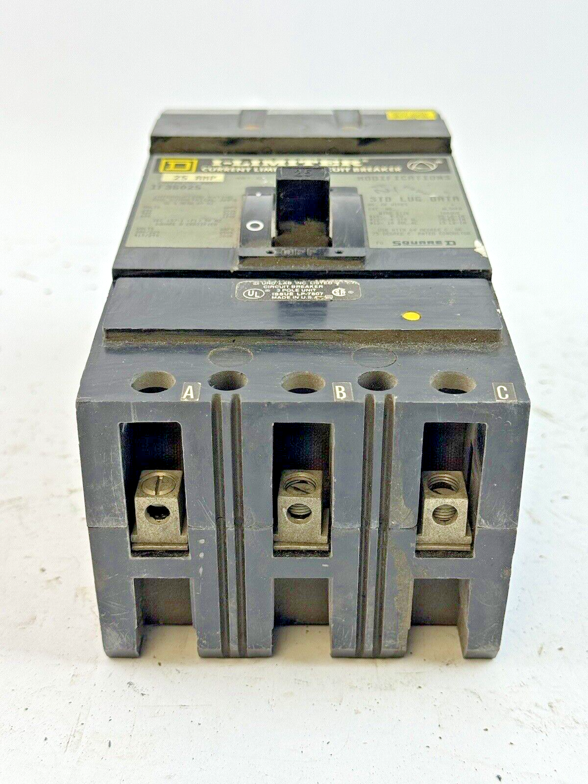 SQUARE D - IF36025 - I-LIMITER CIRCUIT BREAKER - 25 AMP, 3 POLE, 600 VAC