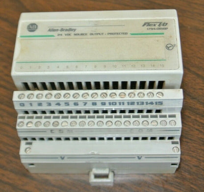 ALLEN-BRADLEY 1794-OB16P 24V SOURCE OUTPUT MODULE  w/ 1794-TB2 BASE / TERM BLOCK