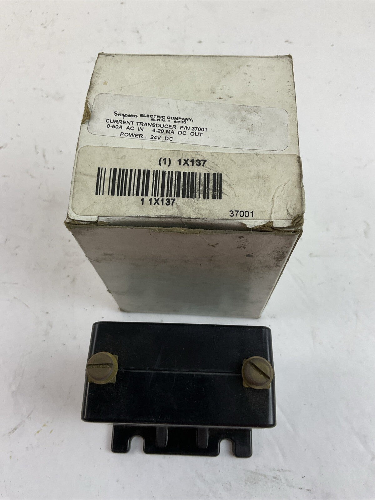 SIMPSON 37001 CURRENT TRANSDUCER POWER 24VDC 0-50A AC IN 4-20 MA DC OUT