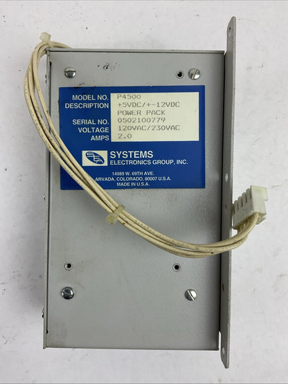 SYSTEMS P4500 +5VDC/+-12VDC POWER PACK 120/230VAC 2.0AMPS