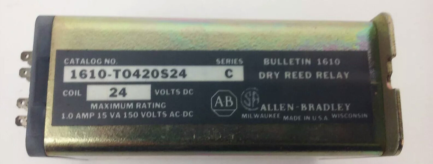 ALLEN BRADLEY, 1610-T0420S24, SER. C,DRY REED RELAY, 24VDC, 1A, 15VA, 150V AC/DC