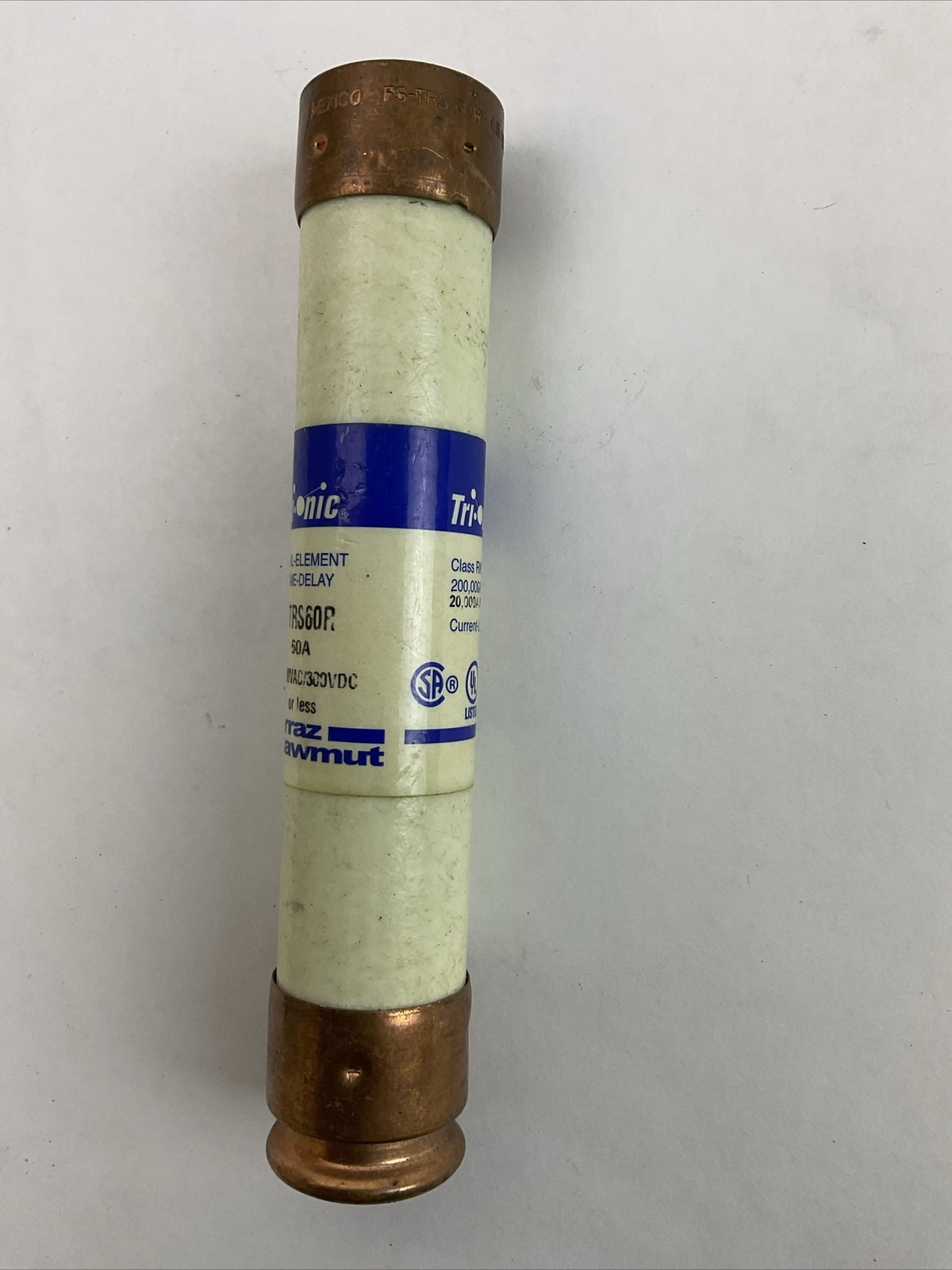 FERRAZ SHAWMUT TRS60R TRI-ONIC 600VAC 300VDC 60AMP DUAL-DELAY FUSE (LOT OF 2)