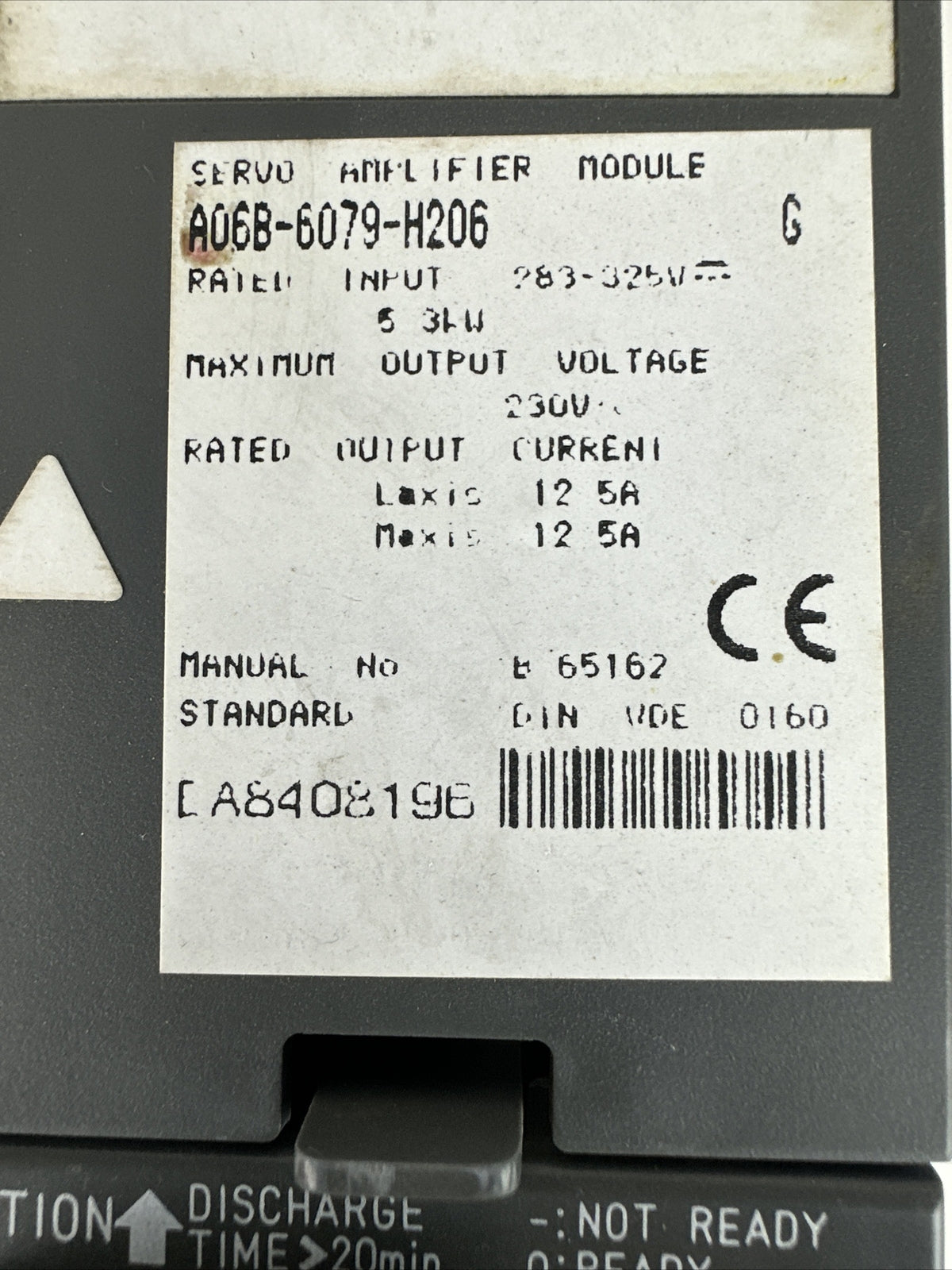 FANUC A06B-6079-H206 SERVO AMPLIFIER MODULE SER G