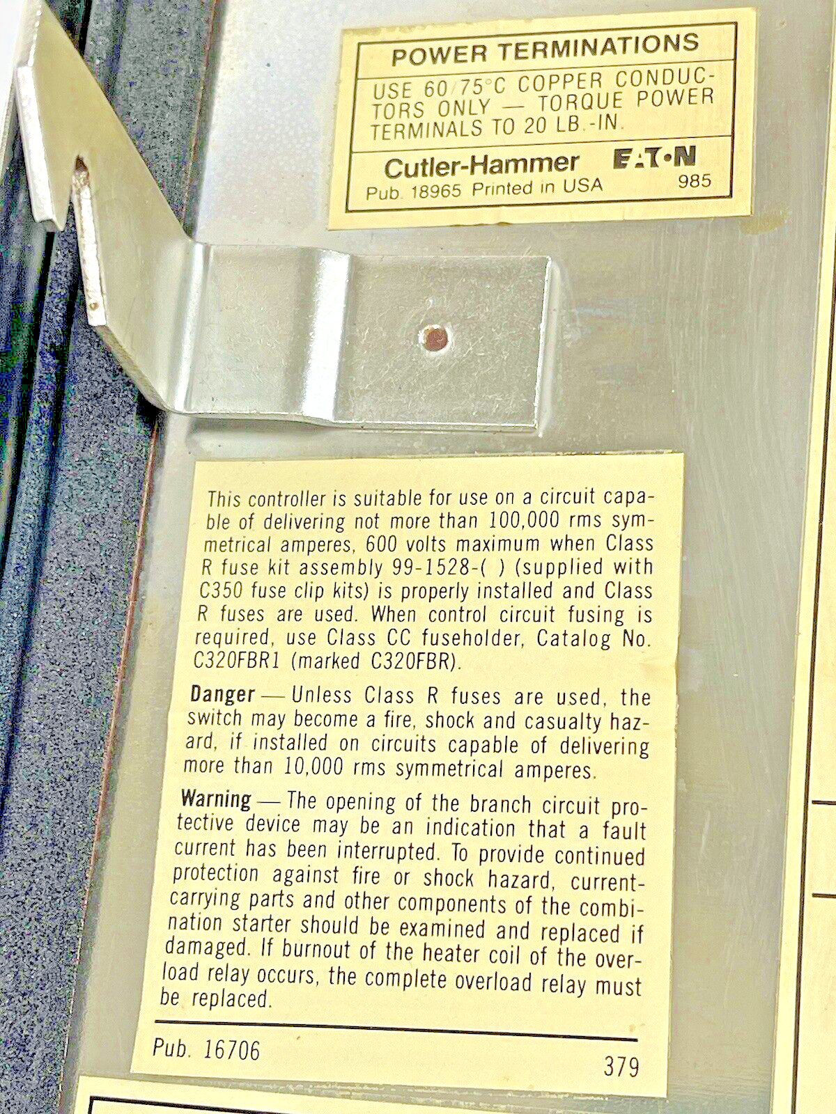 CUTLER HAMMER - A30CWA0 A2- COMBINATION MOTOR STARTER WITH MOTOR CIRCUIT SWITCH