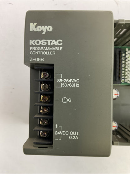 KOYO Z-05B KOSTAC PROGRAMMABLE CONTROLLER 85-264VAC OUTPUT 24VDC 6-SLOT RACK