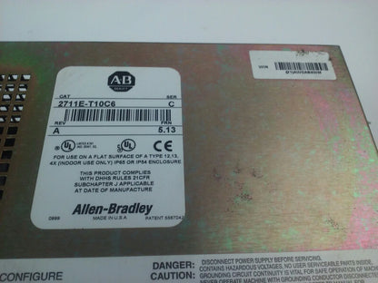 ALLEN BRADLEY 2711E-T10C6 SER. C REV. A  PANELVIEW 1000E TERMINAL FRN 5.13 W/KEY