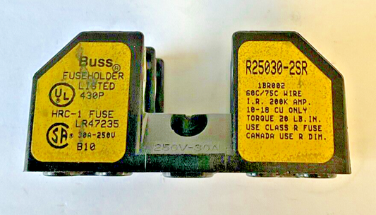 BUSS R25030-2SR FUSEHOLDER 200K AMP CLASS R FUSE