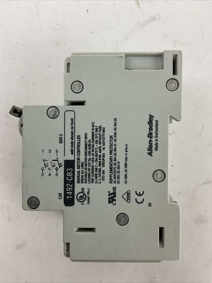ALLEN BRADLEY 1492-CB3G100 MANUAL MOTOR CONTROLLER 10A 5HP 3PH 480Y/277VAC 3POLE