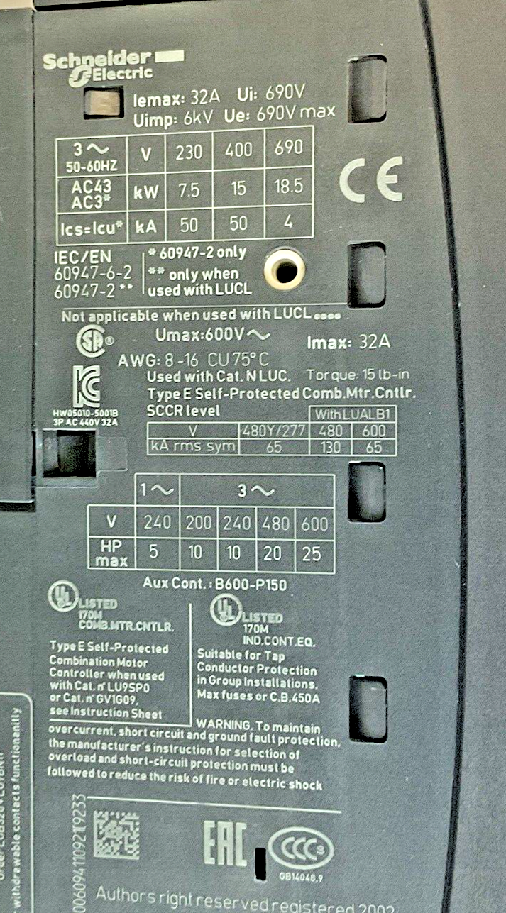 SCHNEIDER ELECTRIC LUCA12FU CONTROLLER 110-120VAC   W/ LUB32 POWER BASE