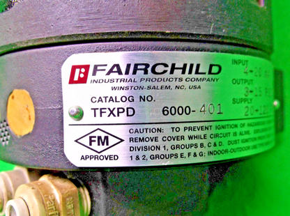 FAIRCHILD INDUSTRIAL PRODUCTS TFXPD6000-401 ELECTRO-PNEUMATIC TRANSDUCER NIB