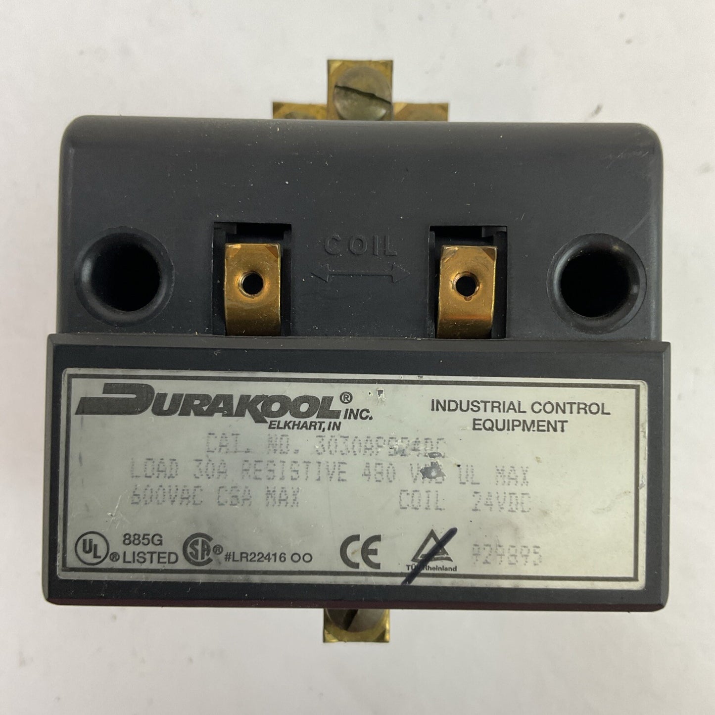 DURAKOOL 3030APS24DC CONTACTOR RELAY LOAD 30A RESISTIVE 480VAC 600VAC COIL 24VDC