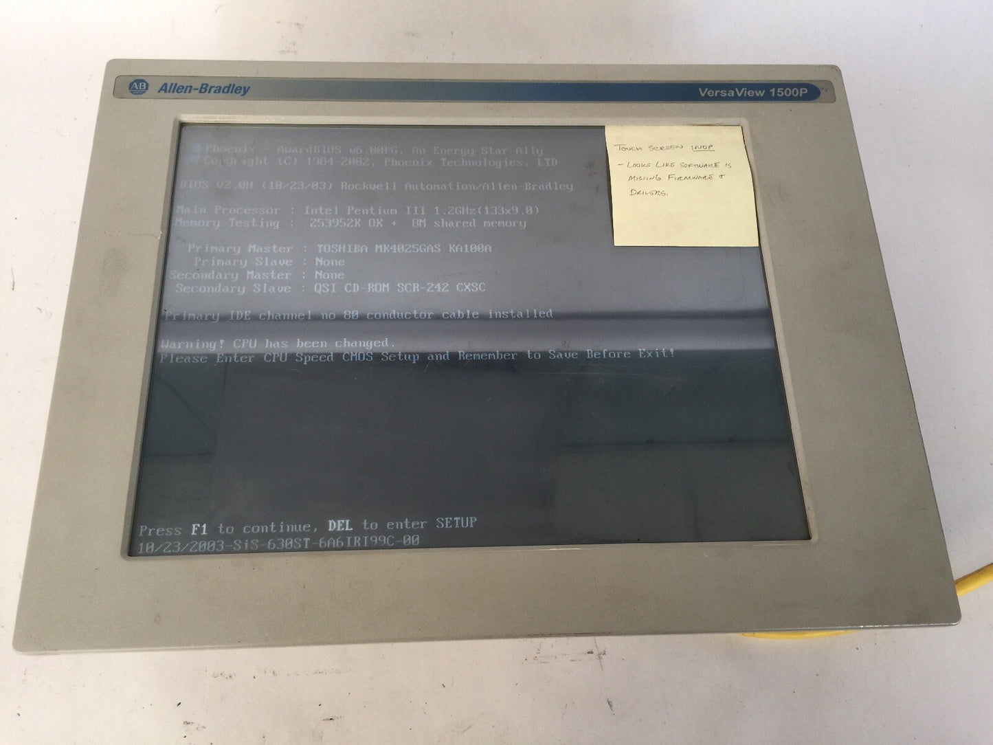 ALLEN BRADLEY 6181P-15TS2KH VERSAVIEW 1500P 100-240VAC 1.0-0.42A 50/60HZ 100VA