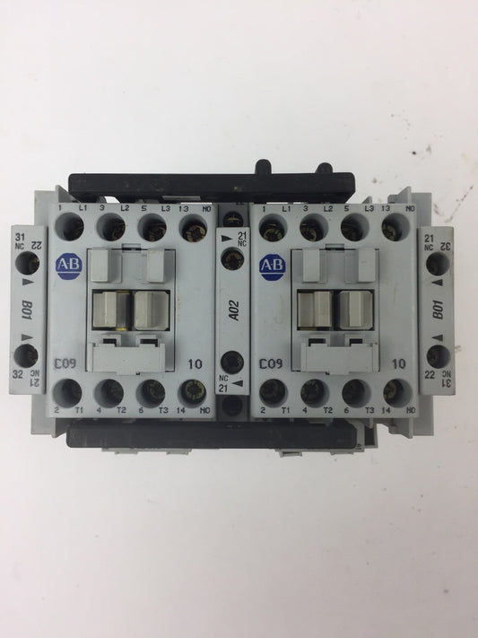 ALLEN BRADLEY 104-C09UDJ22 REVERSING CONTACTOR 2 100-S & 2 100-FSD250 COIL 24VDC