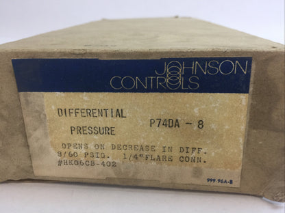 JOHNSON CONTROLS P74DA-8 DIFFERENTIAL PRESSURE CONTROL