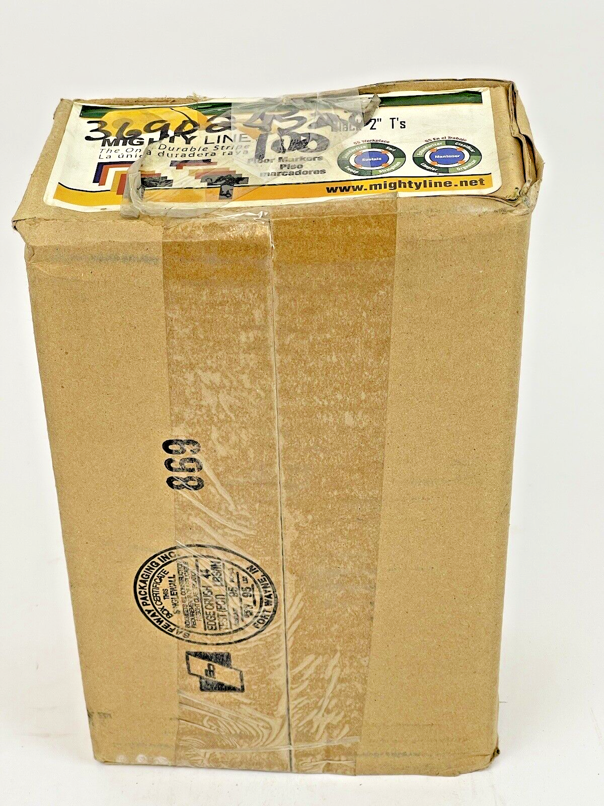 MIGHTY LINE TAPE - BLACK T - BOX of 100 T'S - INDUSTRIAL TAPE - 6"X6"X2"