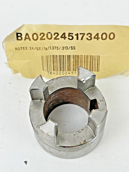 KTR ROTEX - CURVED JAW COUPLING HUB - BA02025173400-24 SER 1-3/8" BORE 5/16" KEY