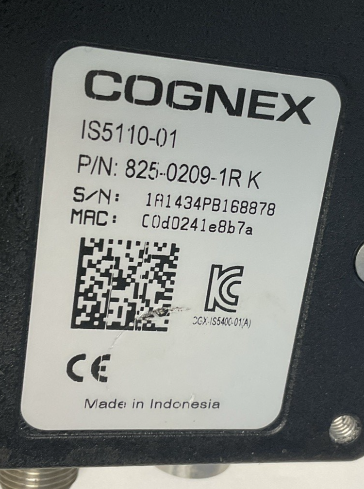 COGNEX 825-0209-1R K VISION CAMERA  821-0034-1R REV.C 24VDC IS5110-01