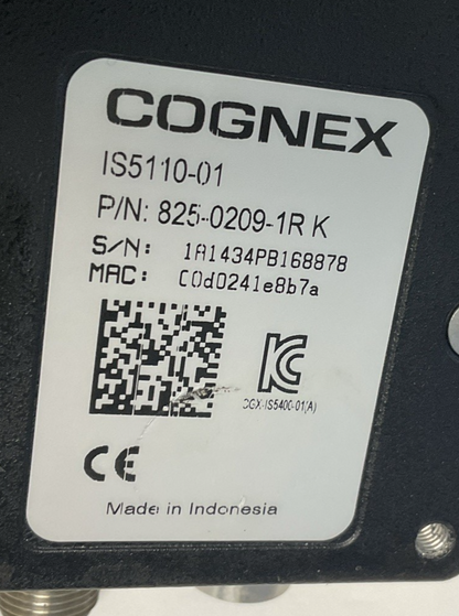 COGNEX 825-0209-1R K VISION CAMERA  821-0034-1R REV.C 24VDC IS5110-01