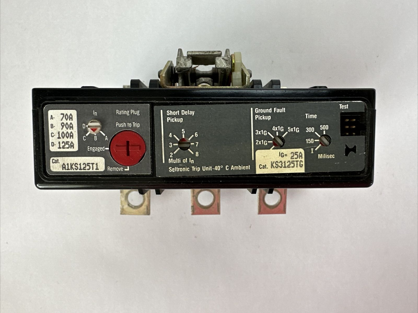WESTINGHOUSE KS3125TG TRIP UNIT 25A A1KS125T1 TRIP PLUG 70A 90A 100A 125A