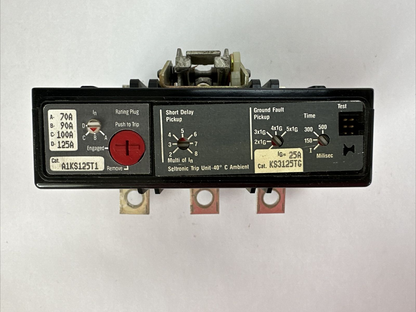 WESTINGHOUSE KS3125TG TRIP UNIT 25A A1KS125T1 TRIP PLUG 70A 90A 100A 125A