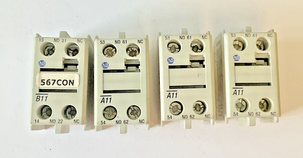 ALLEN BRADLEY 100-F AUX CONTACT BLOCK SER.B  10A 600V ***LOTOF4***