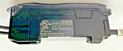 KEYENCE FS-N11N FIBER OPTIC SENSOR AMPLIFIER 12-24VDC CLASS2